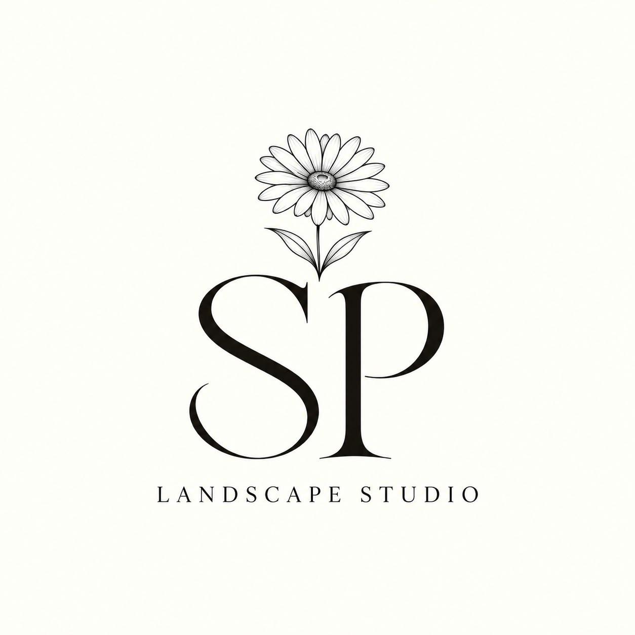 Monograma SP cu o margaretă — Landscape Studio